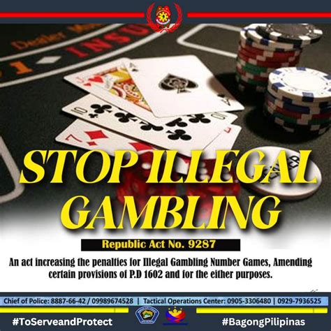 illegal gambling|Republic Act No. 9287 .